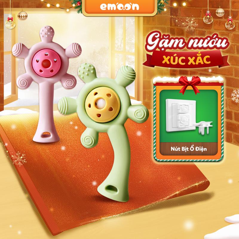  Đồ Chơi Lục Lạc Gặm Nướu Emoon Cho Bé Sơ Sinh Silicone Bạch Kim Kháng Khuẩn Hỗ Trợ Khả Năng Cầm Nắm Nghe Nhìn Của Bé 