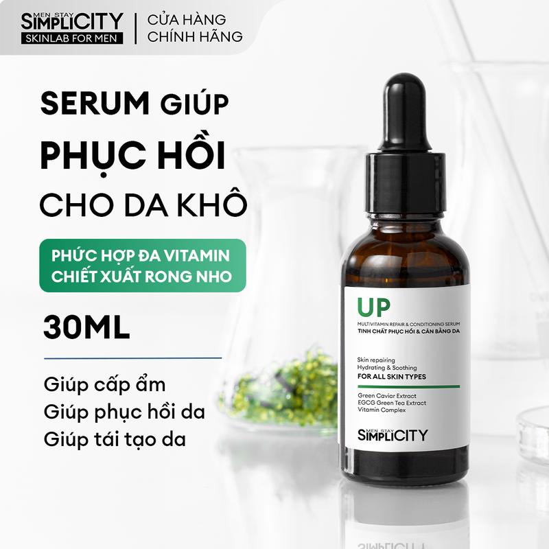 Serum hỗ trợ phục hồi, cân bằng da cho nam Men Stay Simplicity Up Multivitamin Repair & Conditioning 30ml