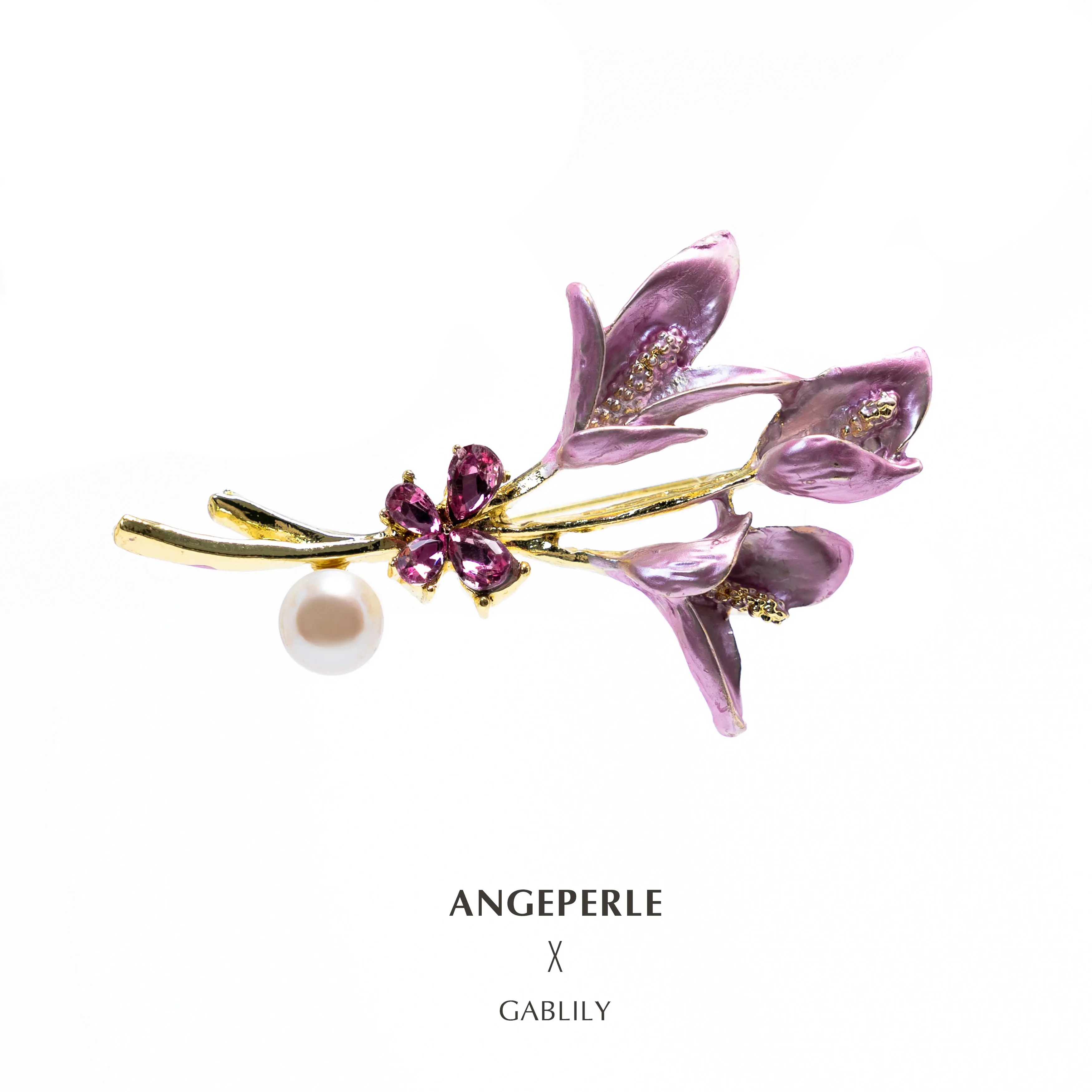 ANGEPERLE Delicate Alloy Brooch  7-8mm TSXY044