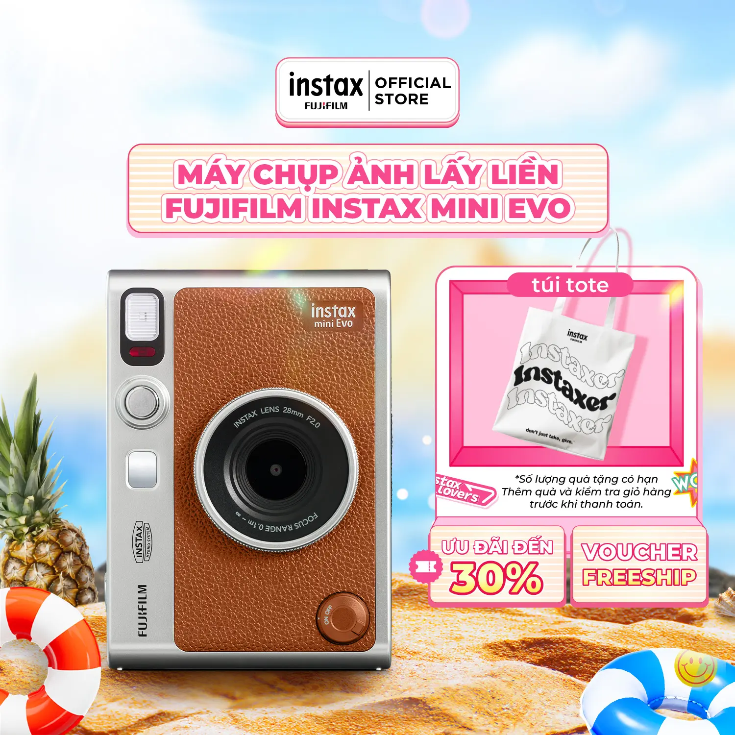 Máy Ảnh Chụp Lấy Liền Fujifilm Instax Mini Evo - Bảo Hành 1 năm