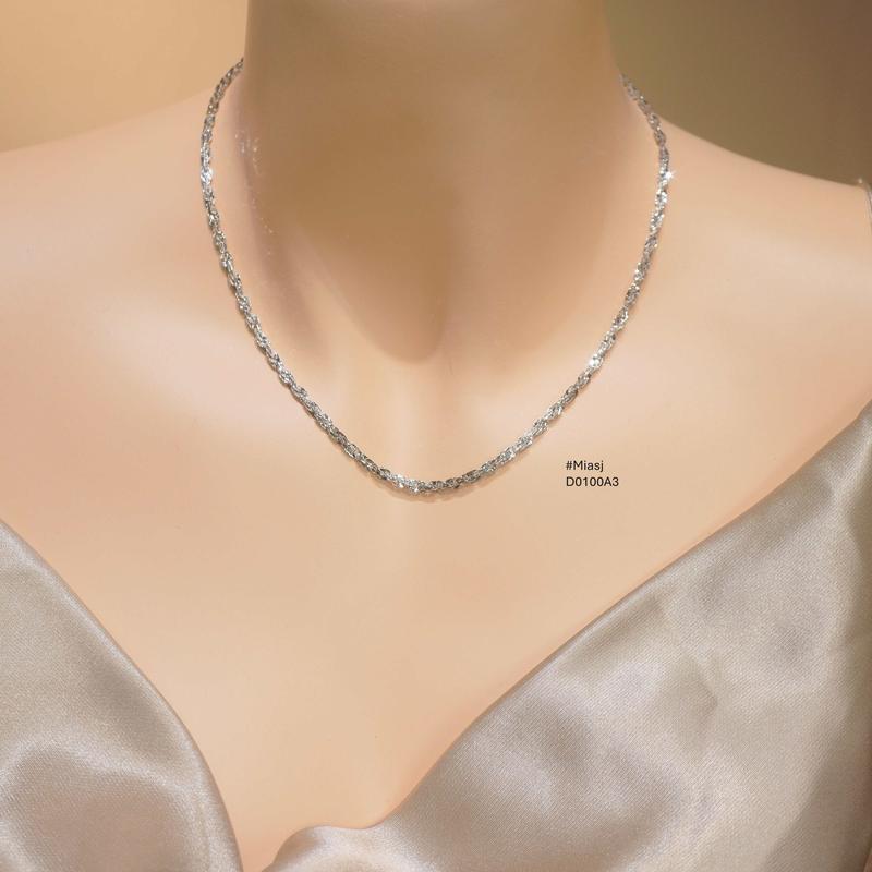  Dây chuyền xoắn vuông nữ dày 3li bạc Ý S925cao cấp D0100A3 | Mi.A Trang sức Bạc 