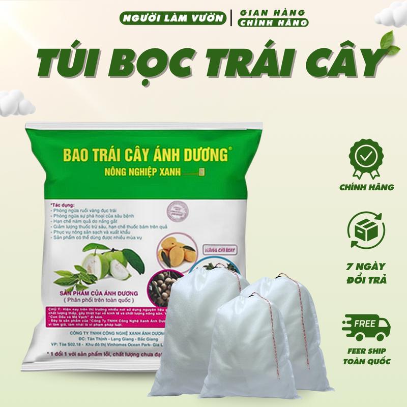 100 Túi Bọc Trái Cây Bưởi, Ổi, Xoài, Na Thương Hiệu Ánh Dương Dùng 3-4 Mùa Có Nút Cài Chất Liệu Vải Không Dệt An Toàn Cho Trái Cây