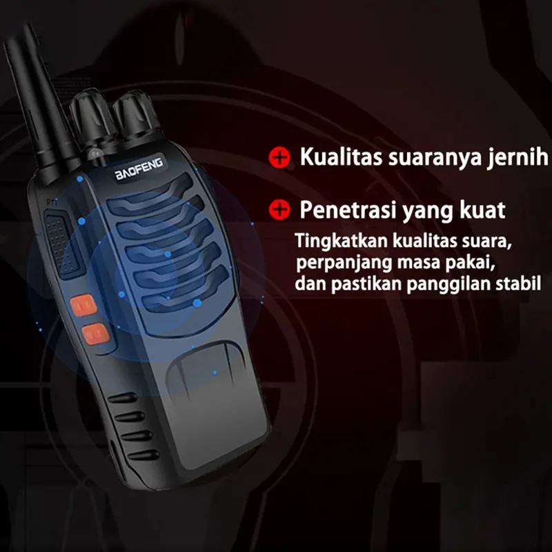 BAO FENG  BF 888S 2unit walkie-talkie Ht 16 channels VOX No need to press PPT Jarak jauh 10KM UHF 400-470mhz 3