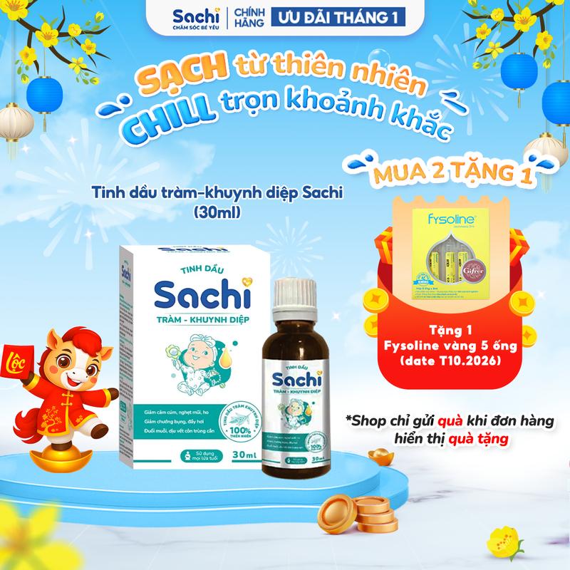  Tinh dầu tràm khuynh diệp Sachi giúp làm ấm cơ thể đuổi muỗi làm dịu các vết côn trùng cắn 30ml cho bé 