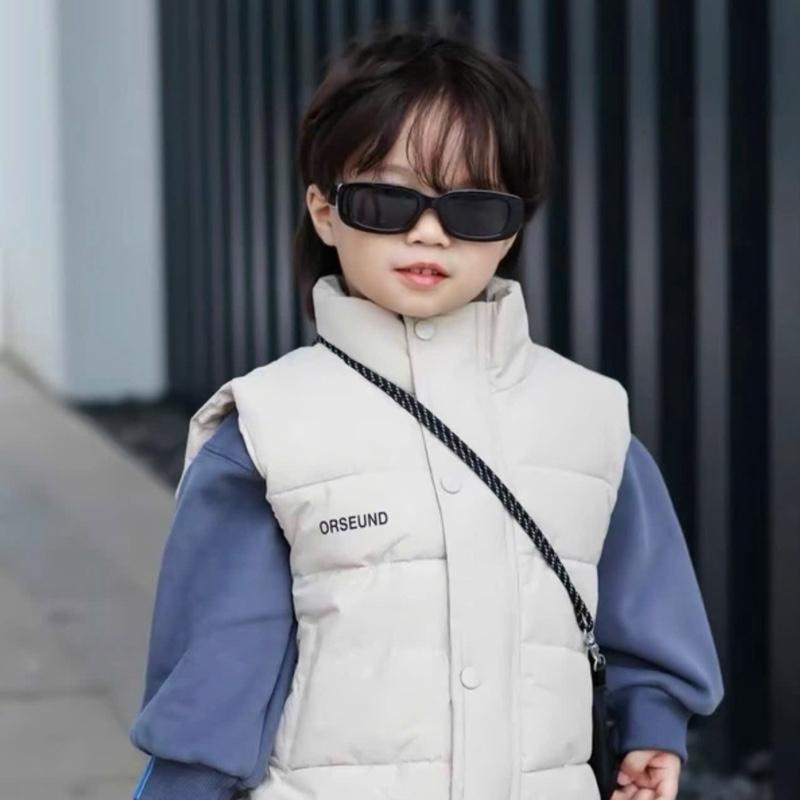 Áo phao gile cao cổ bông nhồi mềm cao cấp cho bé trai bé gái vải bên ngoài chống nước cản gió tôt 8-30kg