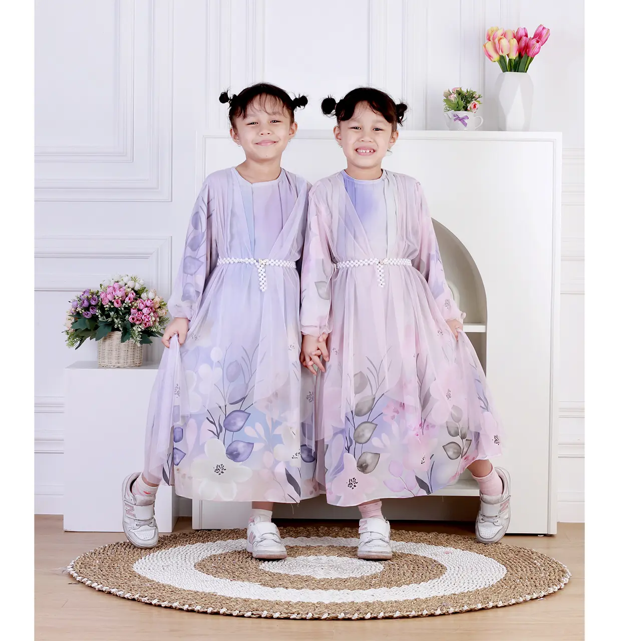 Dungdungkids Gamis Anak Olivia Ceruty Babydoll Outer Tile Free Belt 3 - 12 Tahun