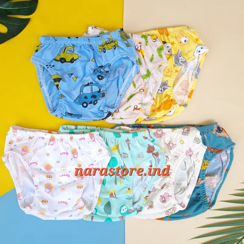 10 Pcs Celana Dalam Anak Laki-Laki dan Perempuan Bahan Premium 1-6 Tahun Motif Lucu Fashion 3