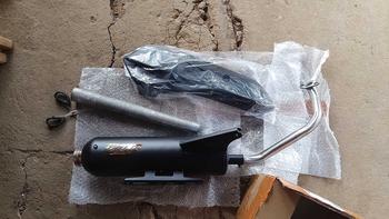 Product Review of Knalpot Standar Racing Original GOLD EXHAUST Full Aksesoris Tameng Air Blade Gen 2 Bass Adem untuk Motor Vario, Beat, Nmax, Aerox, PCX Motorcycle Motorcycle shijiro Kamera from 𝙏**𝙨 0