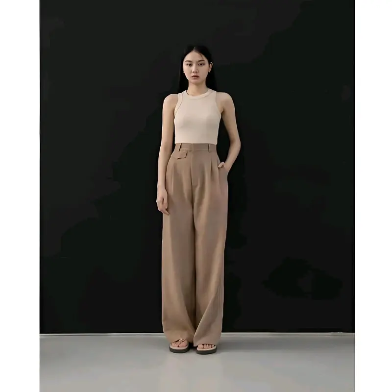 ORO PANT CELANA WANITA HIGHWAIST LOOSE PANT TROUSRE - CELANA WANITA ANTI KUSUT SEMI WOLL 1