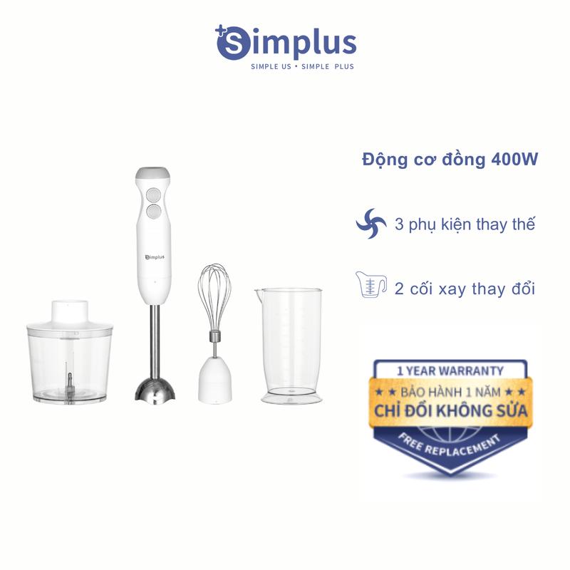 SimplusVN Máy Xay Cầm Tay Xay Thịt Đánh Trứng Xay Thực Phẩm Cho Bé Ép Trái Cây Làm Sốt Làm Bánh Xay Hạt JBBA003 Bảo Hành 1 Năm Chỉ Đổi Không Sửa