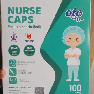 OTO PER KARTON 10 BOX OTO Surgical Disposable Nurse Cap Halal ISO 9001:2015 Nonwoven Latex Free Lembut Elastis Anti Air & Bahan Kimia
