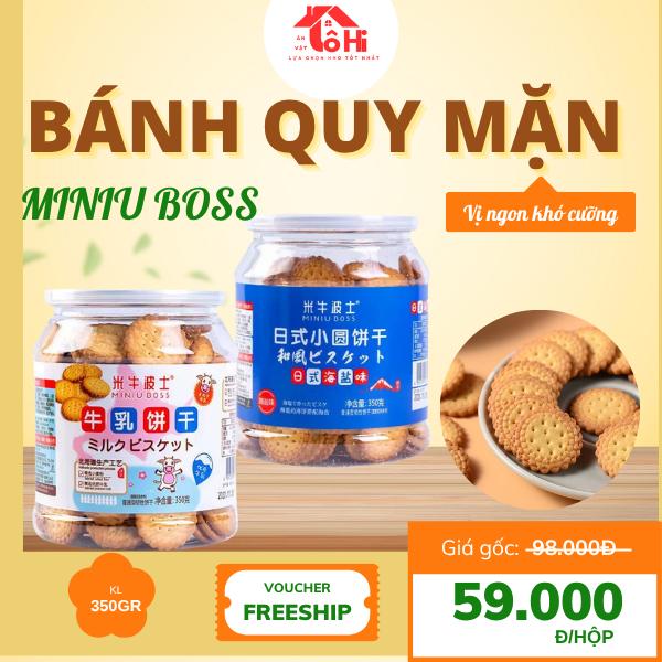 Bánh quy mặn muối biển sữa Miniu Boss 350gr– Bánh Quy Ăn Vặt Giòn Tan Thơm Ngon Cho Bé & Người Lớn nội địa Trung