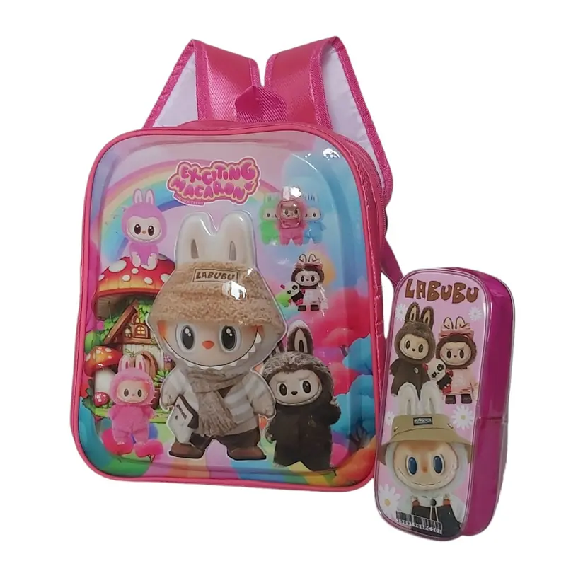 Tas Anak Karakter Labubu 3D LED, Gambar Timbul, Backpack Sekolah 1