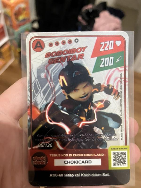 Kartu Boboiboy Choki-Choki Monsta Galaxy Card Hologram AR SATUAN Baru dan Aman untuk Koleksi