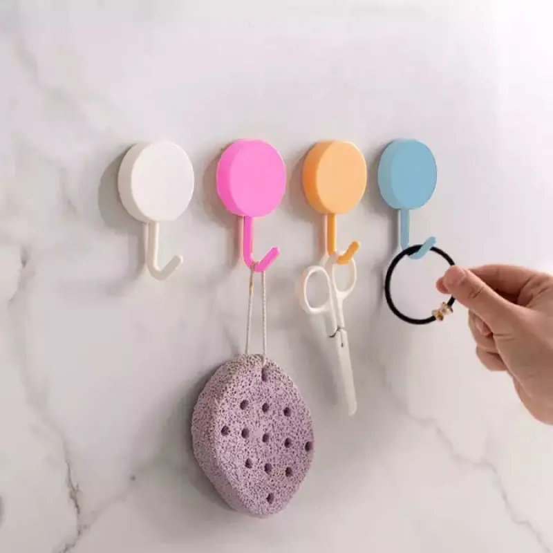 Hook Macaron Bulat Gantungan Dinding Bulat Polos Gantungan Kunci Baju Kuat Serbaguna 0