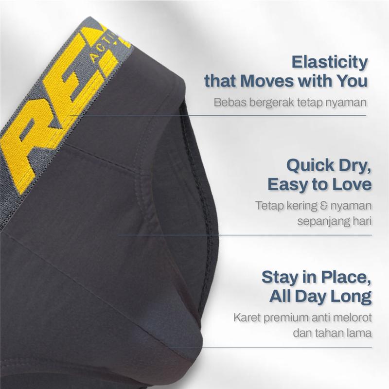 J♥O1 REMURO DRYFLEX SWIFT YELLOW [3 PCS] - CELANA DALAM PRIA ACTIVE BRIEF - MULTICOLOR YELLOW B✪R5 4