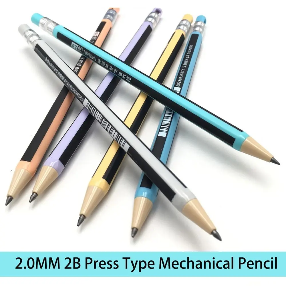 Gift 2.0MM 2B Automatic Pencil with Sharpener Sketch Drawing Writing Tool Movable Pen Stationery Press Type Propelling Pencil Students