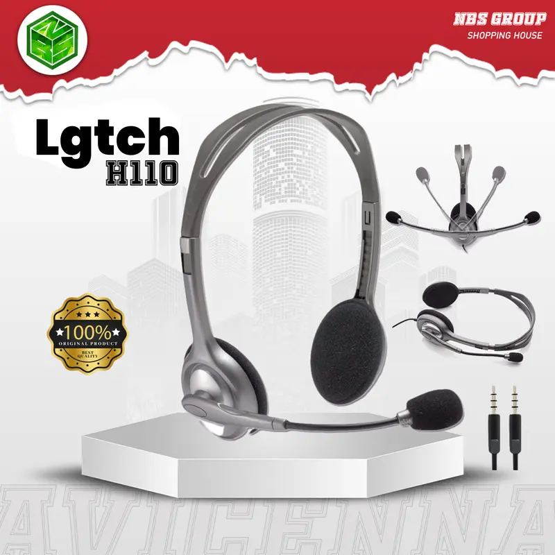 (NBS) Lgtch Headset || Headset Lgtch H110 Bando Gaming, Sekolah, Webinar Suara Jernih Bass Peredam Kebisingan Nirkabel Mikrofon Bawaan Kabel Earphones Headphones Headphone Microphone Komputer hand free 0