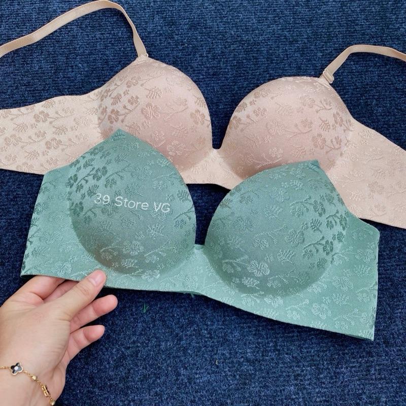 Combo 3 Áo Lót Su Gấm Hoa Cỏ Đẹp Mắt Áo Ngực Nữ Không Gọng Đệm Bàn Tay 3cm Màu Sắc Tinh Tế