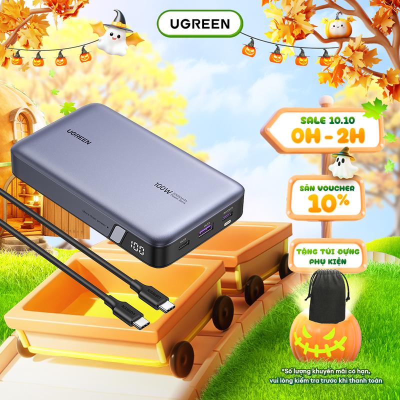 Bộ Pin Sạc Dự Phòng UGREEN 20.000mAh-100W/20.000mAh-20W/25.000mAh-145W Cell pin Li-Ion | Màn hình kỹ thuật số | Bảo hành 18 tháng 1 đổi 1