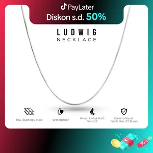 PROJECT NINETYSEVEN - LUDWIG Necklace - Kalung Pria Wanita Anti Karat, Cassandra, Belut, Jewelry, Mewah, Elegan, Korean Style, Anniversary, Simple, Daily (BELI 3 GRATIS 1)