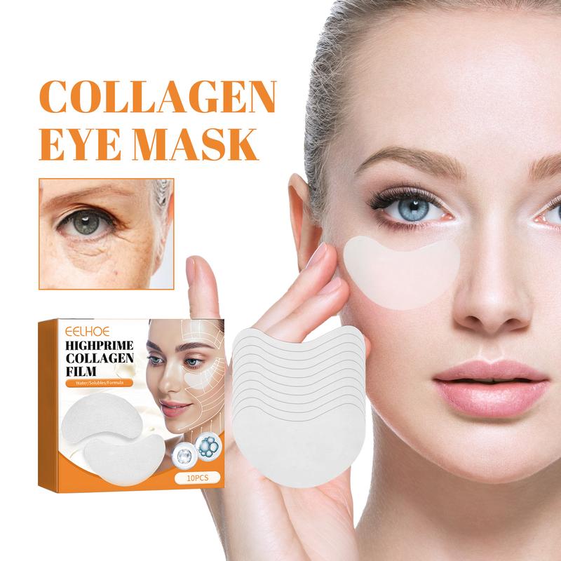 Highprime Collagen Film Korea Collagen Soluble Patches Anti Wrinkles Firming Skin Care Moisturizing And Brightening Face Reduce Dark Circle And Eyebags 10pcs Masker Mata Collagen Menghilangkan Kantong Mata Panda Mencerahkan dan Memudarkan Kerutan Mata 2