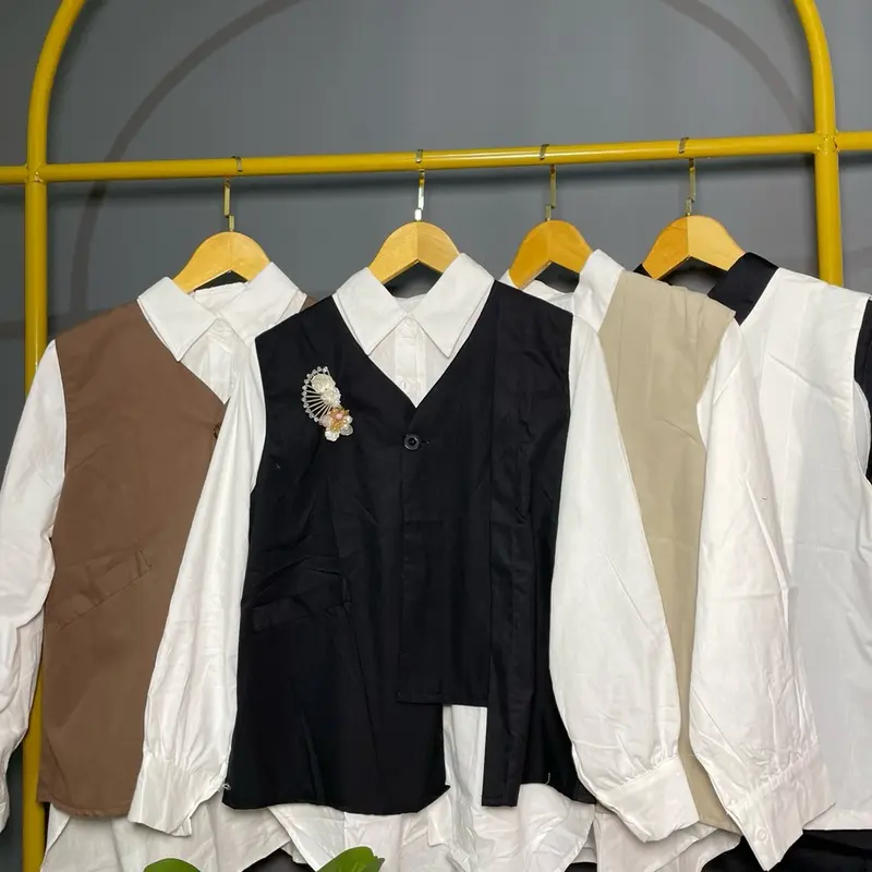 Kemeja Rompi Oversize Termurah Wanita Atasan Baju Katun Panjang Casual Linen Dewasa Cewek 1