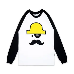 Kickdenim - Tshirt Pria Lengan Panjang Kombinasi Putih Cotton 24s | Ls Rumble