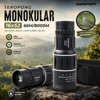 Gambar TaffSPORT Prime Teropong Monokular Focus Zoom Lens 66M/8000M - 16x52 dari tara outdoor Kota Administrasi Jakarta Barat 1 Tokopedia