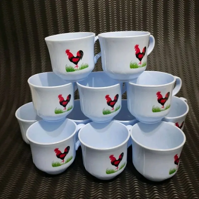 12 Pcs Cangkir ayam jago plastik tahan panas/ Gelas Mug Pelastik Food Grade Kopi Minuman