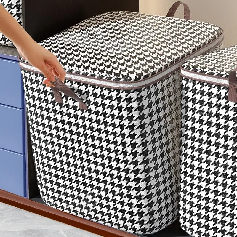 Clothes Storage Bag with Zip & Cover 100L / 140L / 180L Handle Type Foldable Blanket Quilt Storage Box Beg Simpan Baju