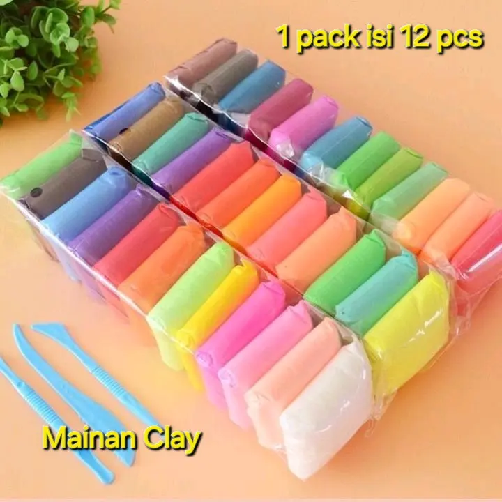 MAINAN CLAY ISI 12 PCS/CLAY TOYS/CLAY WARNA WARNI/CLAY 0