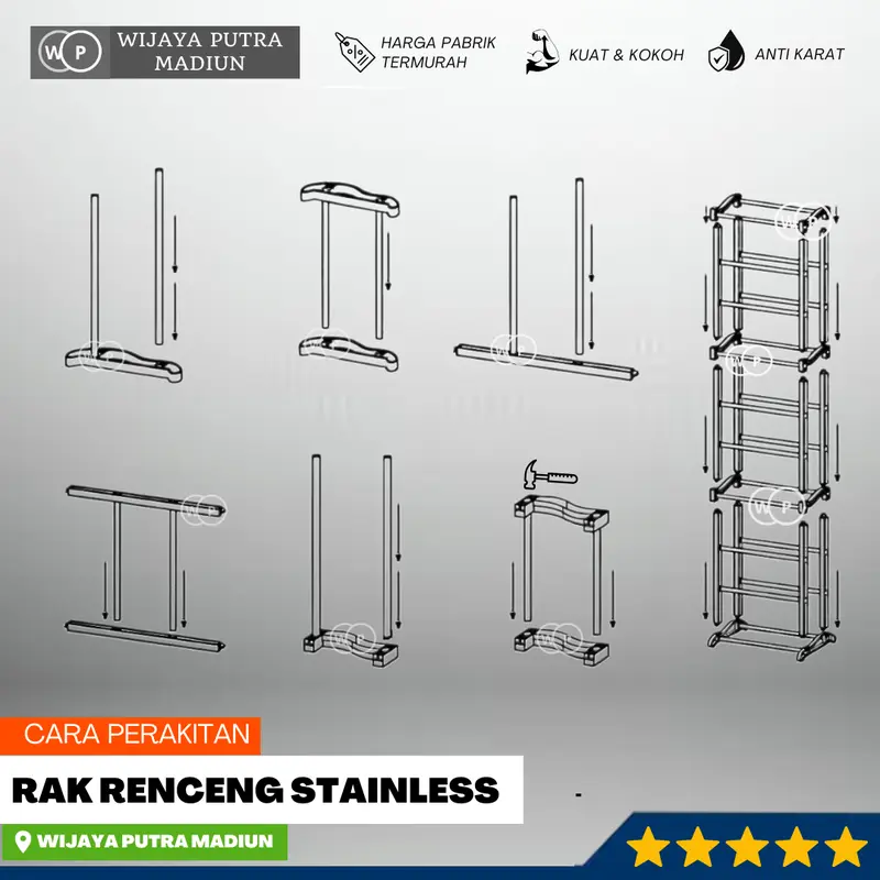 Rak Rencengan Stainless Plastik untuk Jualan - Multifungsi untuk Warung dan Toko Kelontong - Furniture - Bisa juga untuk Rak Sepatu dan Rak Hijab 2