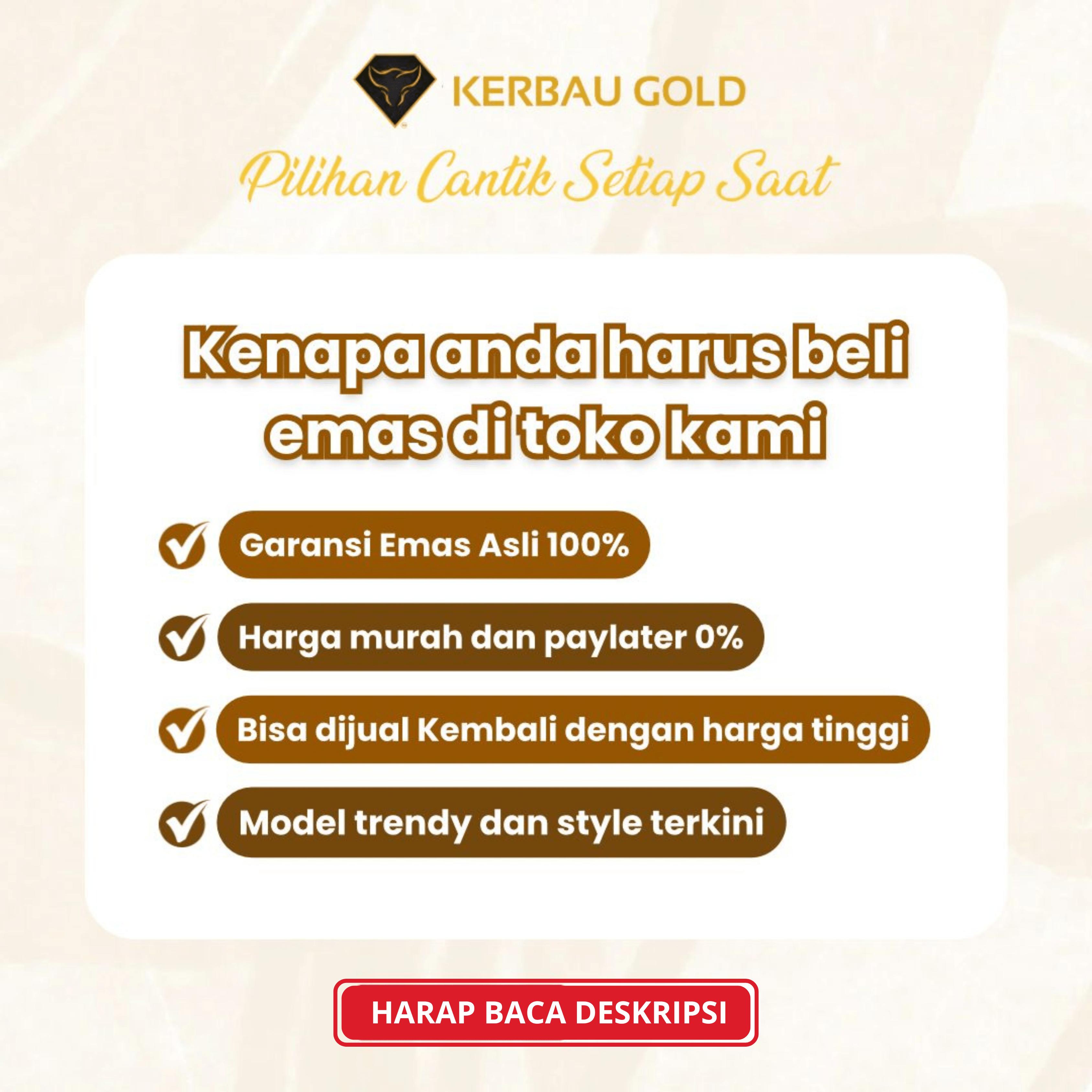 [Kerbau Gold] Gelang Emas Tali Daun New Arrival 8K - Emas Asli 100%