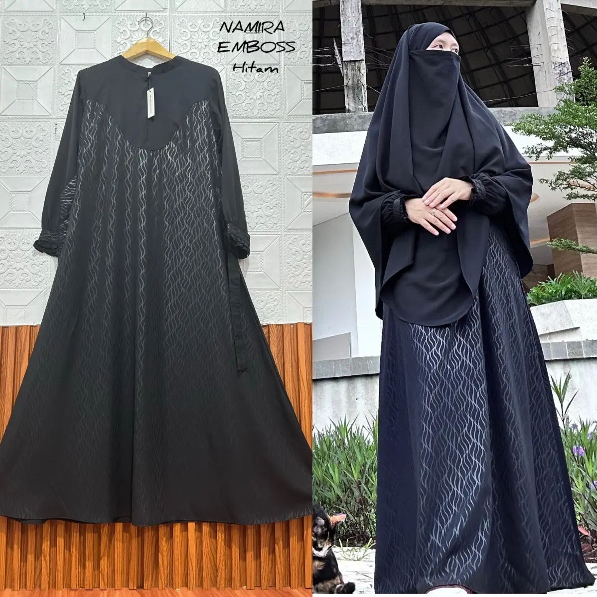 Namira Dress Dress Abaya Gamis Lebaran Gamis Abaya Bahan Embos Forzaleta Gamis yang nyaman flowly, Jatuh dan adem banget
