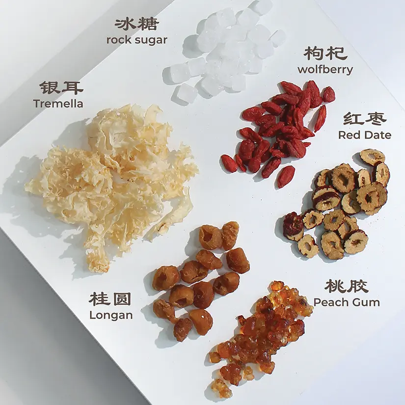 Sai Hing Peach Gum Fungus Longan Tonic Soup