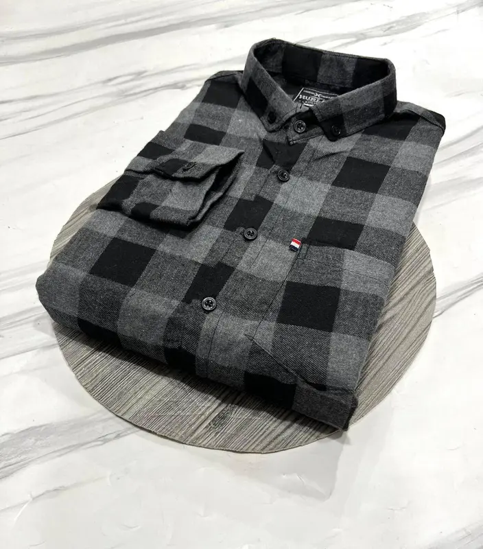 Kemeja Flanel Lengan Panjang Casual Distro Unisex Pria Dan Wanita M L XL XXL 3XL 4XL 5XL 6XL Kotak Hijau Motif Hitam Lembut Nyaman Formal 4