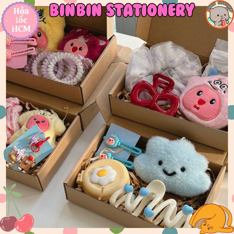 Hộp quà tặng , set quà phụ kiện, móc khóa, kẹp tóc đáng yêu, quà sinh nhật, quốc tế thiếu nhi, quà 20/10 xinh xắn