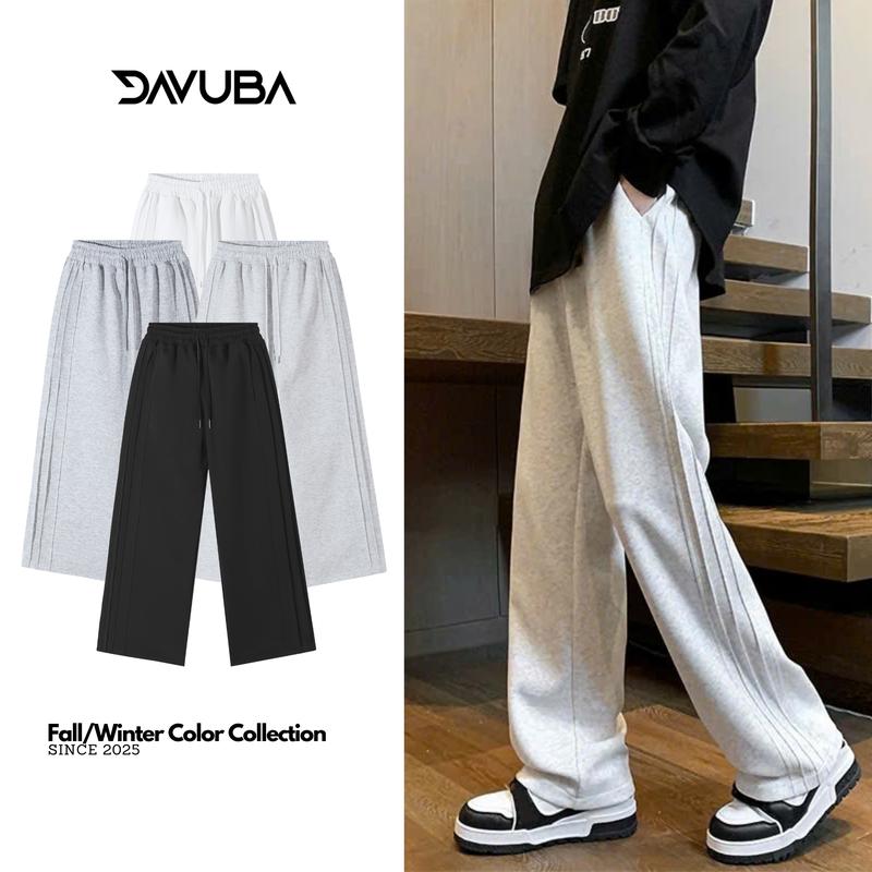 DAVUBA DEAL mở bán Quần Dài Nỉ 2 Da Phối Xếp Ly Nam Nữ Cạp Cao SM159