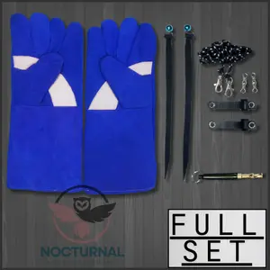 Paket HEMAT Glove/sarung tangan 40cm Angklet dan peluit untuk burung hantu dan elang