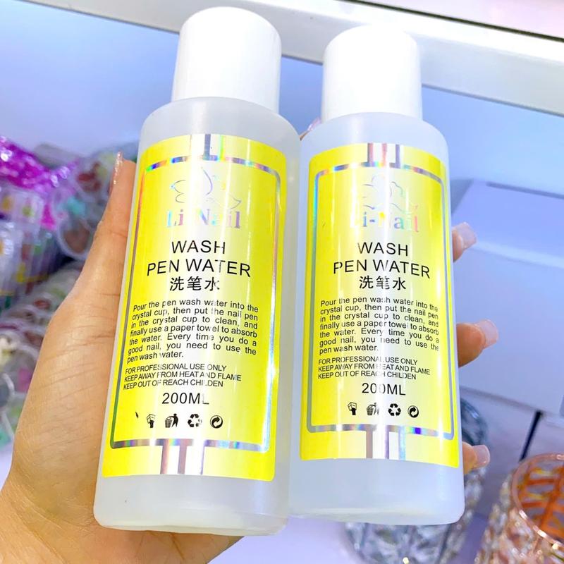   Hàng Chuẩn  Nước Rửa Cọ Li-Nail 200ml Bảo Vệ Chống Hỏng Đầu Cọ Làm Sạch Cọ Đắp Bột Gel Vẽ Giữ Lông Cọ Mềm Mại Siêu Sạch Làm Nail Có Thể Phá Gel 