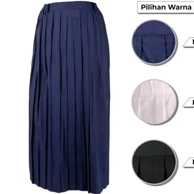 Rok Plisir Panjang SMP Rok Plisket SMP Rok Biru SMP Rok Wiru SMP Seragam Sekolah SMP Anak 0
