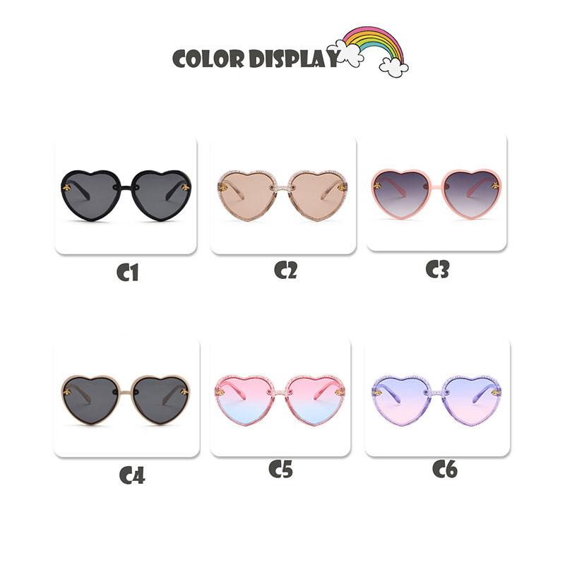 Product Introduction of 2-12Y Heart Frame Kids Sunglasses Children Retro Cute Cartoon Bee GlassesGirls Boys Fashion Eyeglasses 3