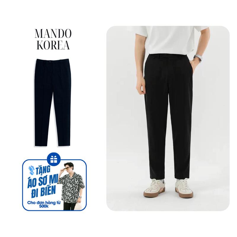TRS009 Quần Tây Âu Nam MANDO Menswear Ống Côn Công Sở 2 Màu Đen Be Form Đứng Kiểu Dáng Basic Lịch Lãm Trẻ Trung Hàn Quốc QKN020