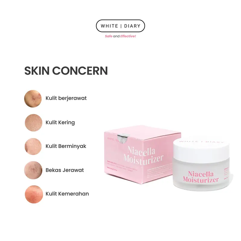 White Diary Niacella Moisturizer -  Moisturizer Mencerahkan Untuk Kulit Berminyak & Berjerawat 4