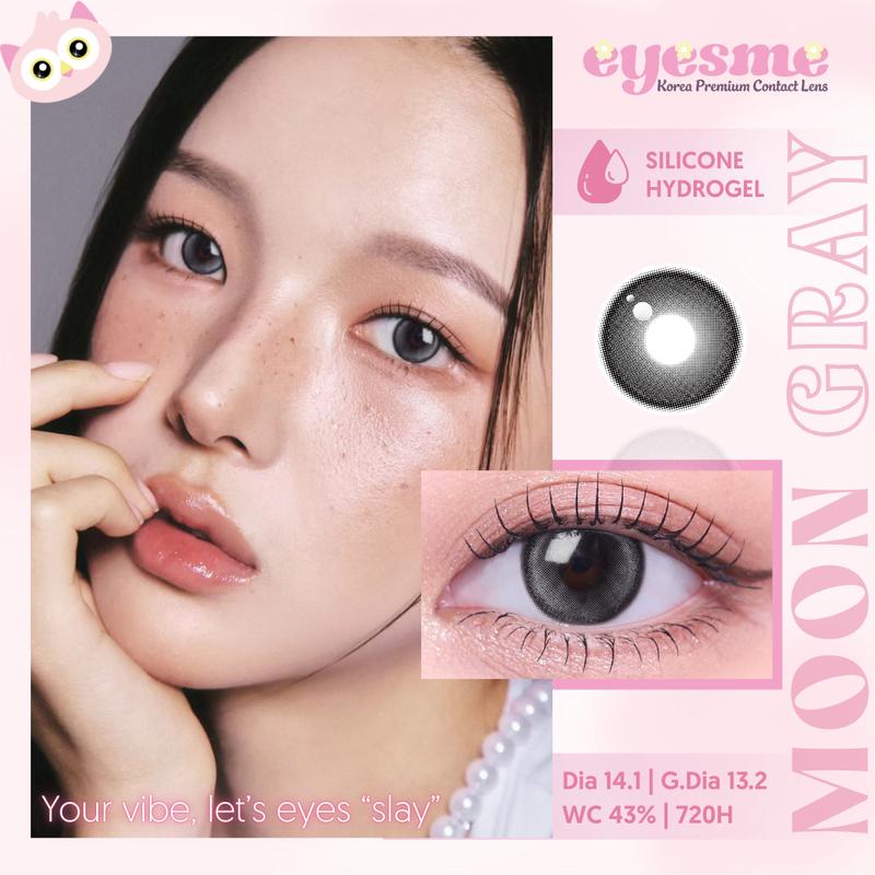 Moon Gray - Lens Silicone Hydrogel lens ánh trăng khuyết màu xám phong cách Douyin - Eyesme Nữ Women
