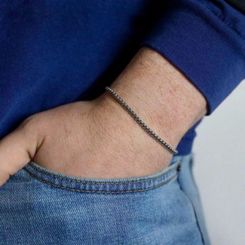 Product Introduction of READY GELANG TANGAN RANTAI KECIL TITANIUM MODEL ROLO ANTI KARAT SILVER Bracelets 1