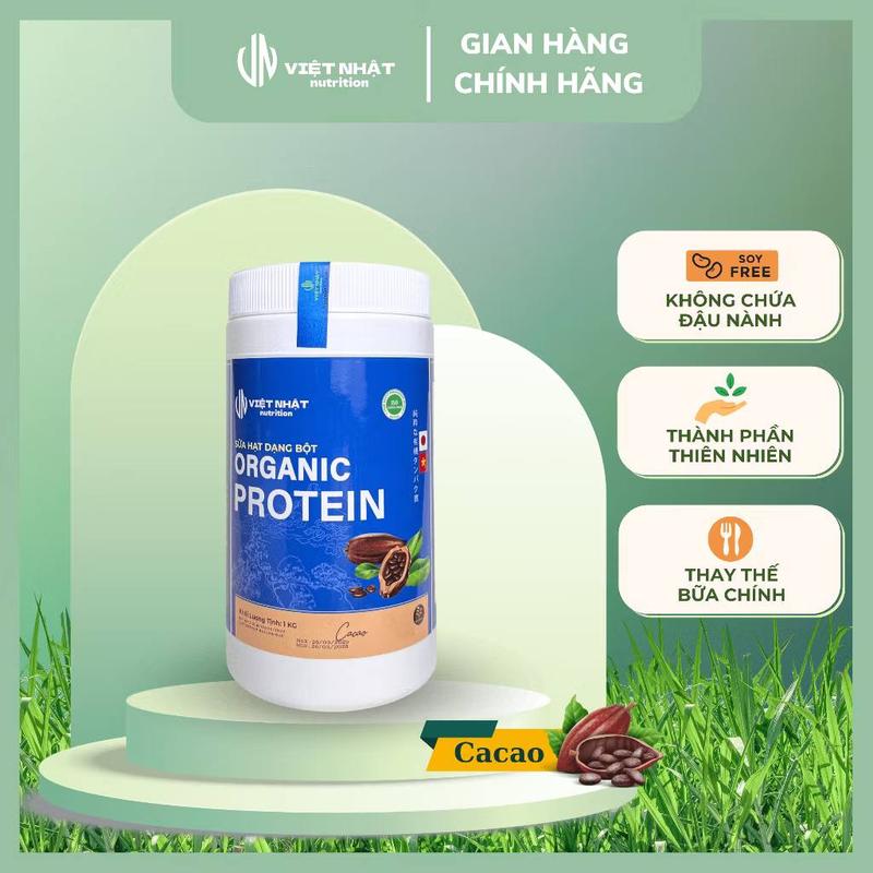 Sữa Hạt Dạng Bột Organic Protein-Hộp 1Kg- Việt Nhật Nutrition Chua Đường
