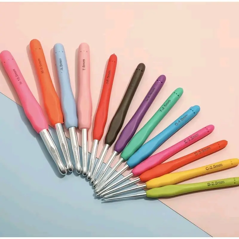 Hakpen Untuk Merajut Pegangan Karet 2mm, 2.5mm, 3mm, 3.5mm, 4mm, 4.5mm, 5mm, dan 6mm