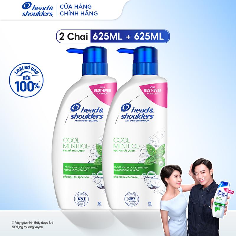 Combo 2 Dầu Gội Sạch Gàu HEAD&SHOULDERS Bạc Hà/ Cải Thiện Ngứa Da Đầu/ Ngăn Rụng Tóc/ Táo Mát Lạnh/ Suôn Mềm Óng Mượt/Hương Chanh/ AnTi Bạc- Chai 625ml